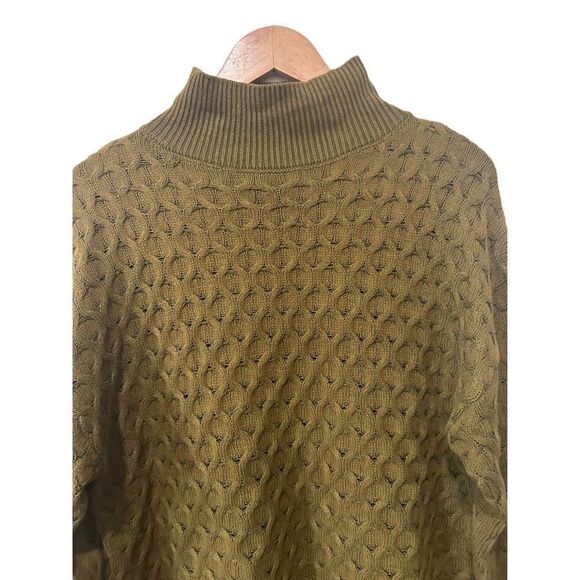NWOT Knox Rose Green Chunky 3D knit Pullover Mock Neck Sweater Size S - Picture 4 of 13